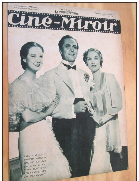 (cin813) REVUE CINEMA : CINE-MIROIR N°472 Du 20 AVRIL 1934  : COUVERTURE :  CHARLES BOYER Et FLORELLE Dans LILIOM   / DO - Film/ Televisie