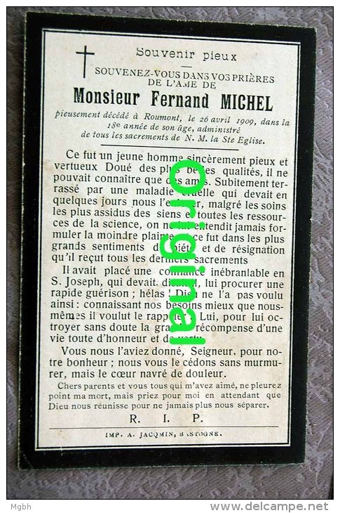 Fernand Michel  + Roumont 1909 - Bertogne