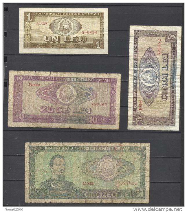 ROUMANIE . LOT DE 4  BILLETS . - Rumania