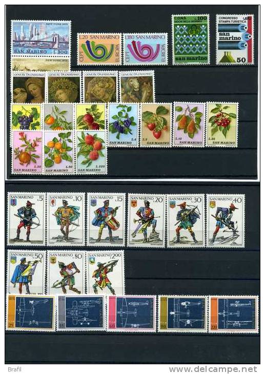 1973 San Marino, Annata Completa 34 Valori, Serie Complete Nuove (**) - Used Stamps