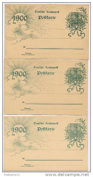 DR  P 43 II  Bbd  3 Postkarten  Farbvarianten **  1899  Kat. 7,50 € - Sonstige & Ohne Zuordnung