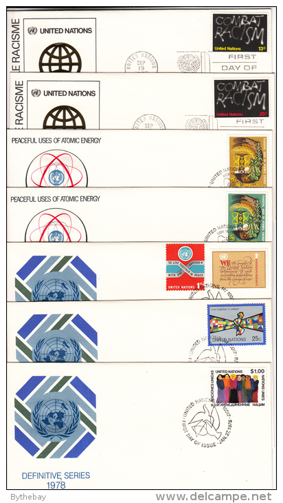 United Nations New York Selection Of 23 Different, Unaddressed FDCs From 1977 To 1978 - FDC