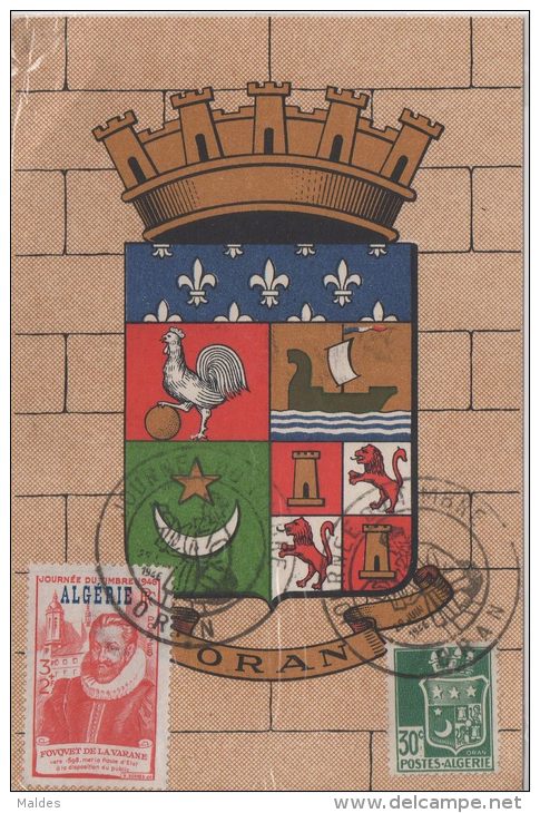 Oran Journée Du Timbre 1946 - Lettres & Documents