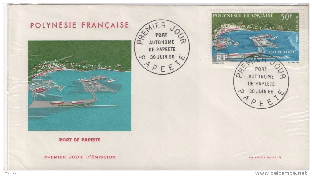 Fdc 1966 Port Autonome De Papeete - Storia Postale