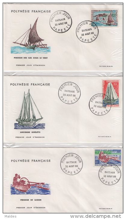 Lot De 6 Fdc 1966 Bateaux - Lettres & Documents
