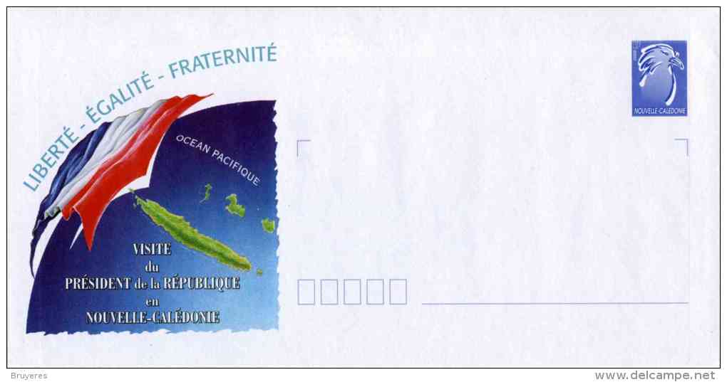 PAP De 2003 Avec Timbre "Cagou-bleu Type Lavergne" Et Repiquage "Visite Du Président De La République" - Prêt-à-poster