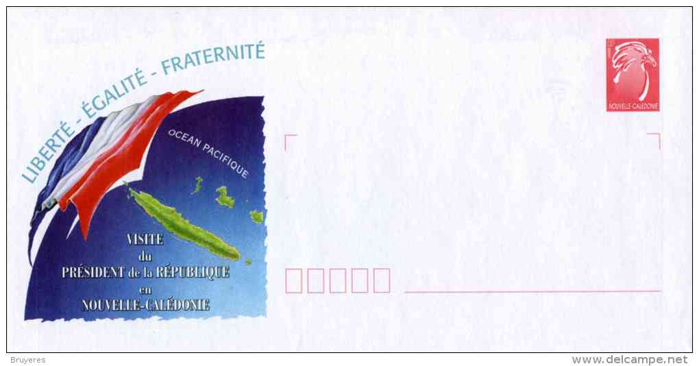 PAP De 2003 Avec Timbre "Cagou Rouge Type Lavergne" Et Repiquage "Visite Du Président De La République" - Prêt-à-poster