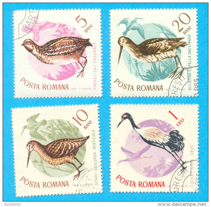 ROMANIA ROUMANIE OISEAUX 1965 / OBLITERE TRACES DE CHARNIERES / H 67 - Storchenvögel