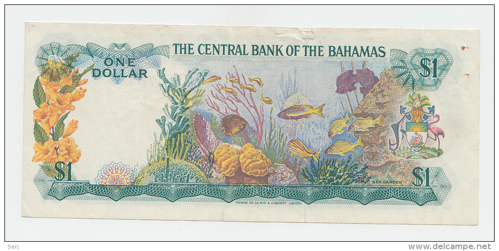 Bahamas 1 Dollar 1974 "F+" Crisp Banknote P 35b 35 B - Bahamas