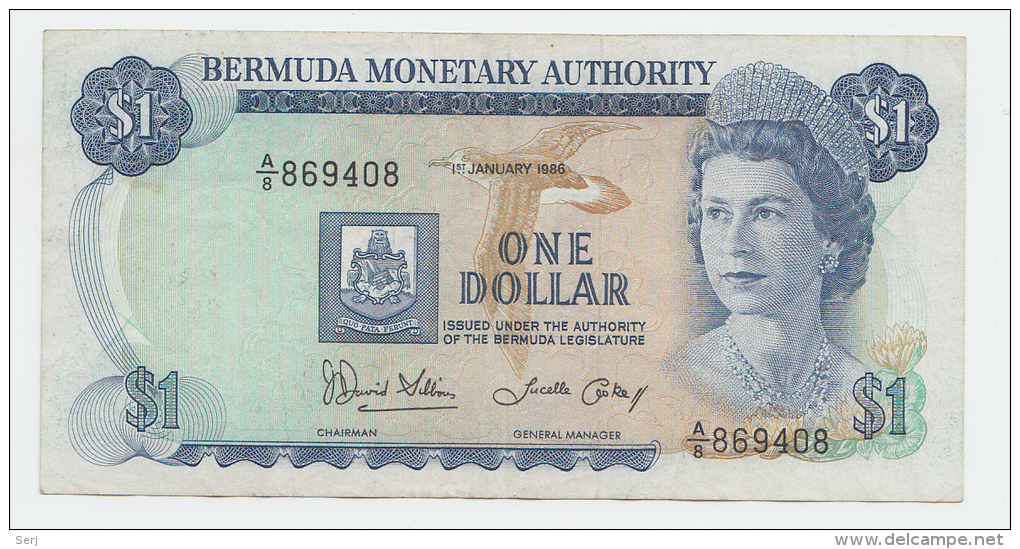 Bermuda 1 Dollar 1986 VF+ P 28c 28 C - Bermuda