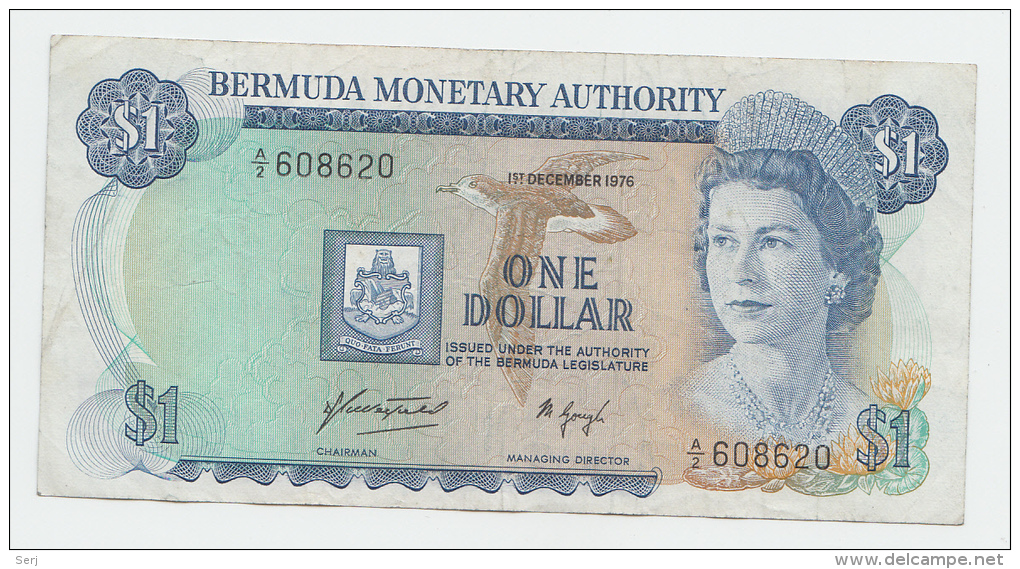 Bermuda 1 Dollar 1976 VF+ Banknote P 28a 28 A - Bermuda