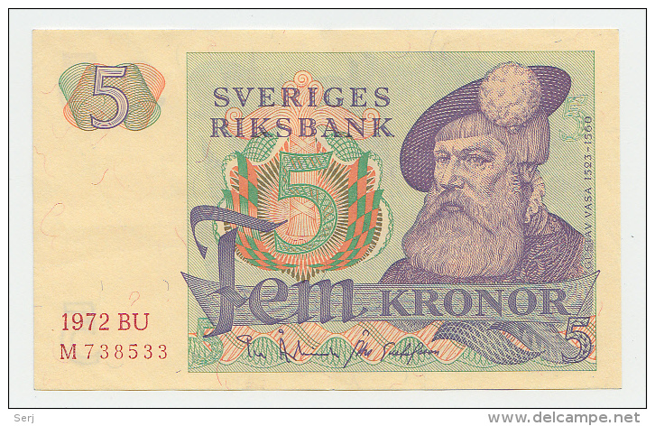 Sweden 5 Kronor 1972 XF P 51c  51 C - Suède