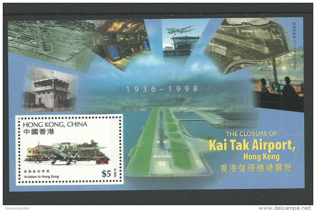 1998  Closure Of Kai Tak Airport  Mini Sheet SG MS  931   New Complete MUH On Rear - Blocks & Sheetlets