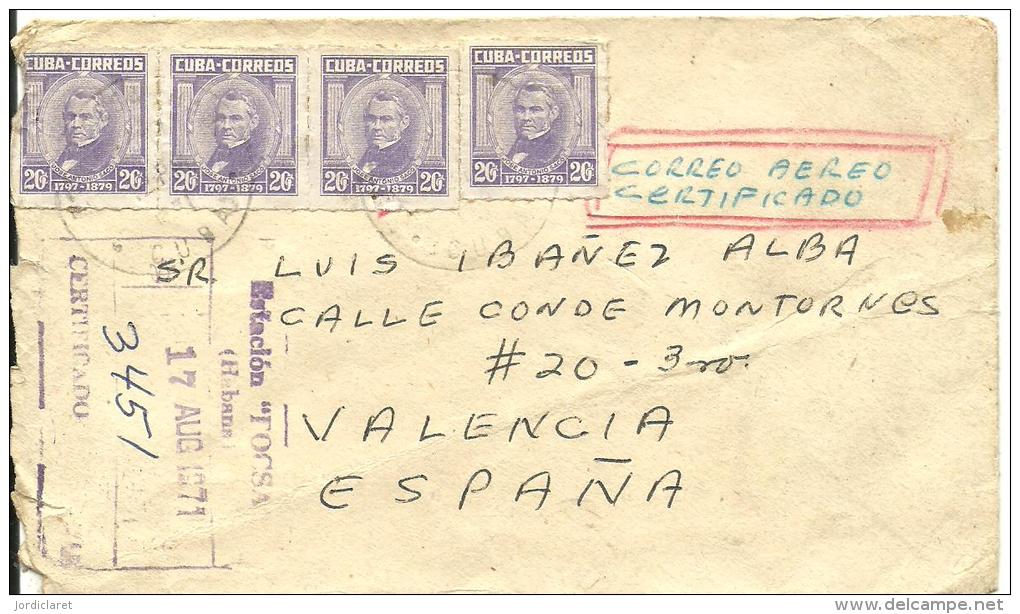 CARTA 1971 CERTIFICADA A VALENCIA     ESCANER - Briefe U. Dokumente