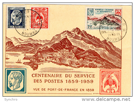 Centenaire Du Service Des Postes ;  Noumea Le 20 Mai 1960 - Storia Postale