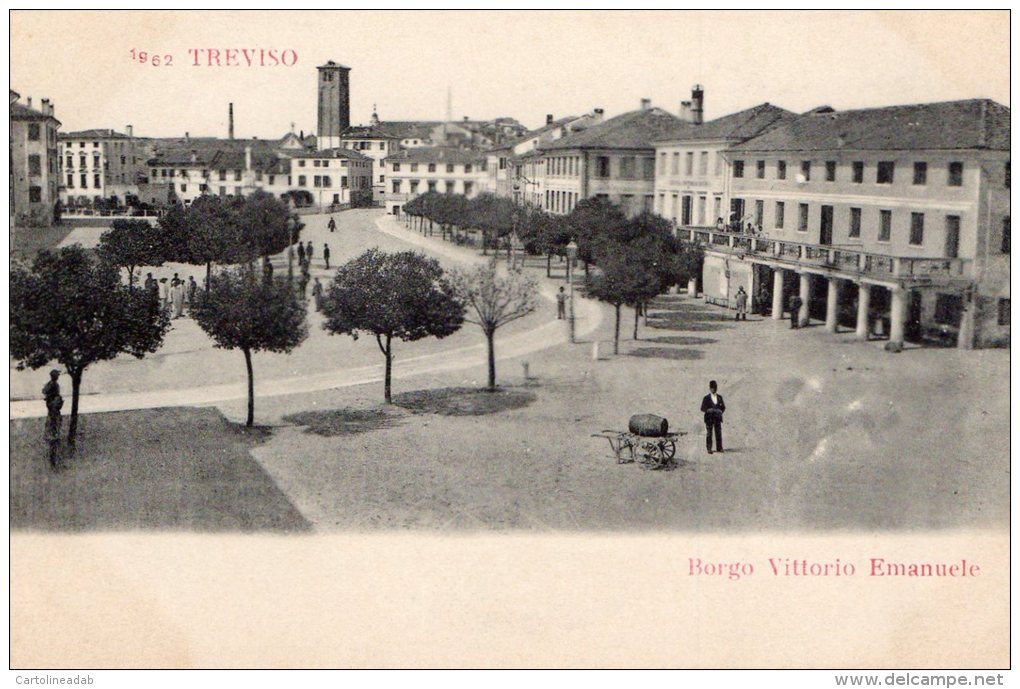 [DC8187] TREVISO - BORGO VITTORIO EMANUELE - Old Postcard - Treviso