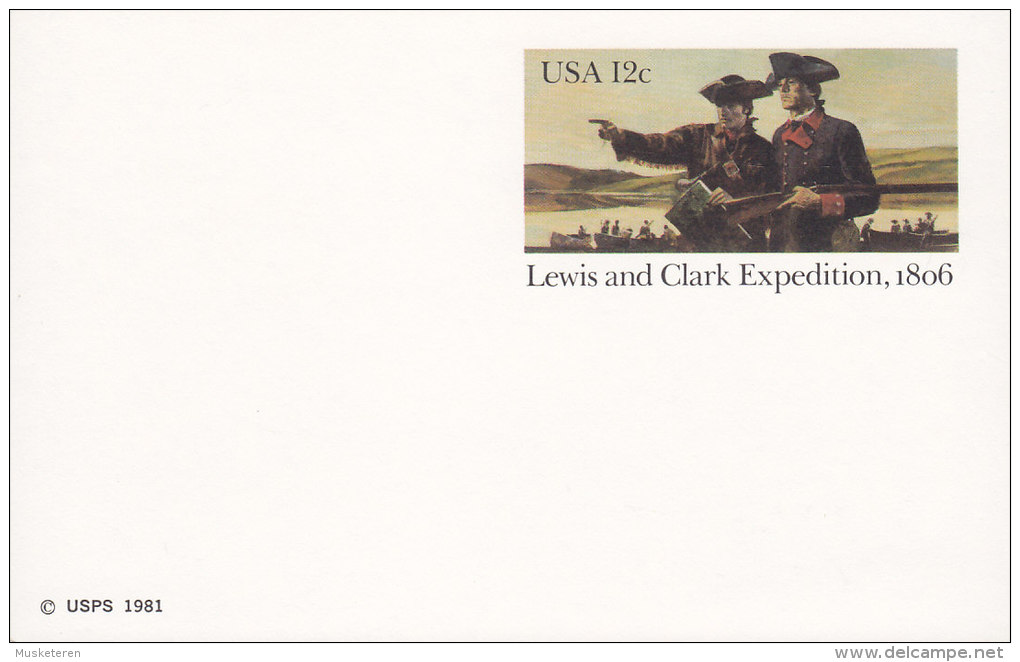 United States Postal Stationery Ganzsache Entier (1981) 12 C. Lewis And Clark Expedition, 1806 Canoe - 1981-00