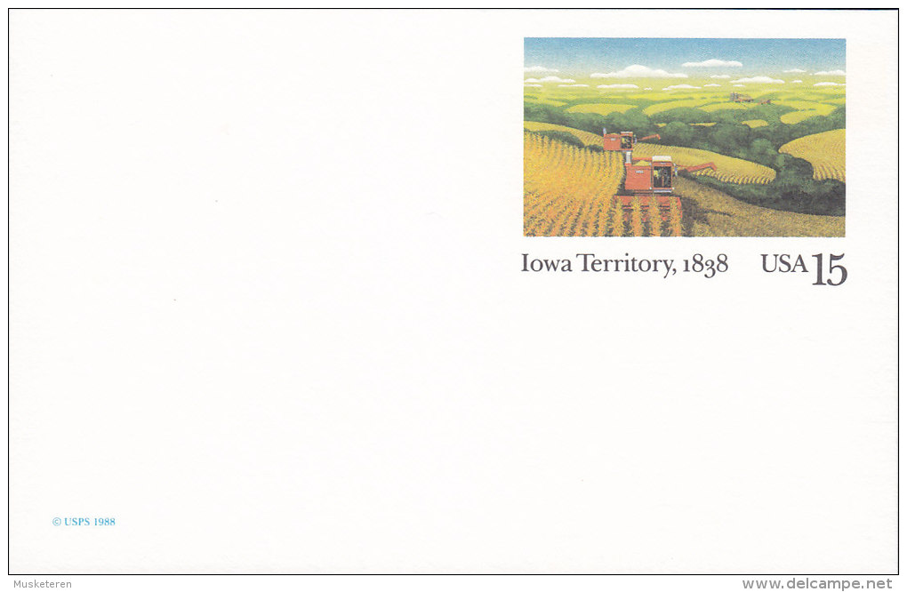 United States Postal Stationery Ganzsache Entier (1988) 15 C. Iowa Territory, 1838 Harvesting - 1981-00