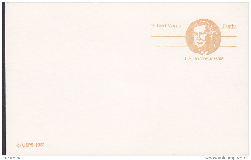 United States Postal Stationery Ganzsache Entier (1981) U.S. Domestic Rate Robert Morris Patriot - 1981-00