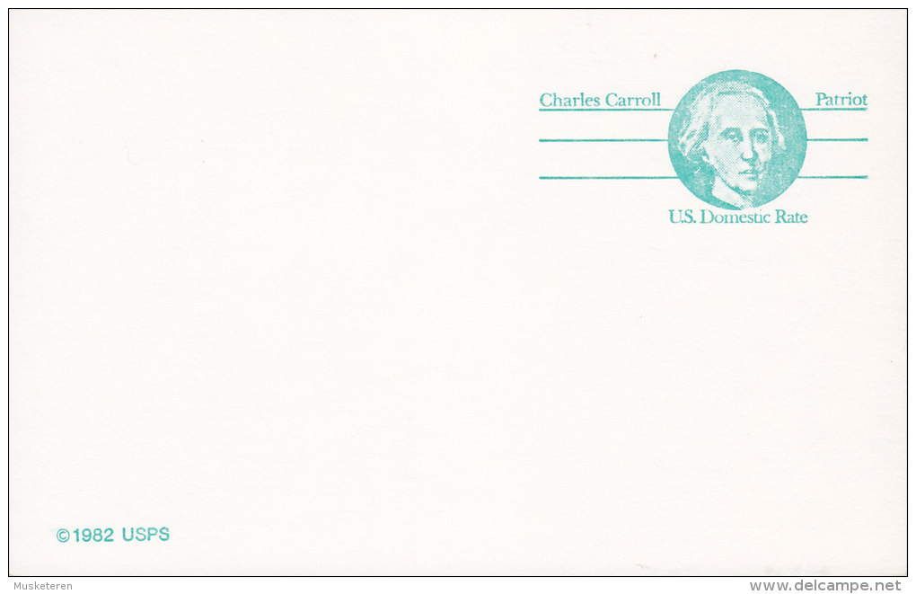 United States Postal Stationery Ganzsache Entier (1982) U.S. Domestic Rate Charles Carroll Patriot - 1981-00