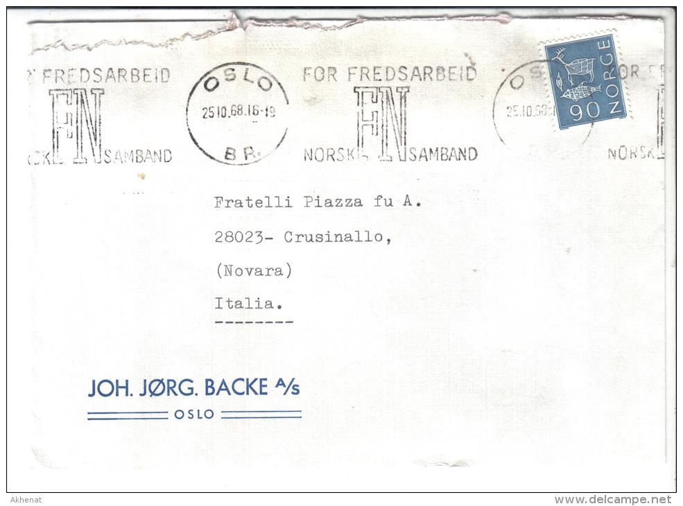 VER1421 - NORVEGIA 25/10/1968 Da Oslo Per L'Italia - Lettres & Documents