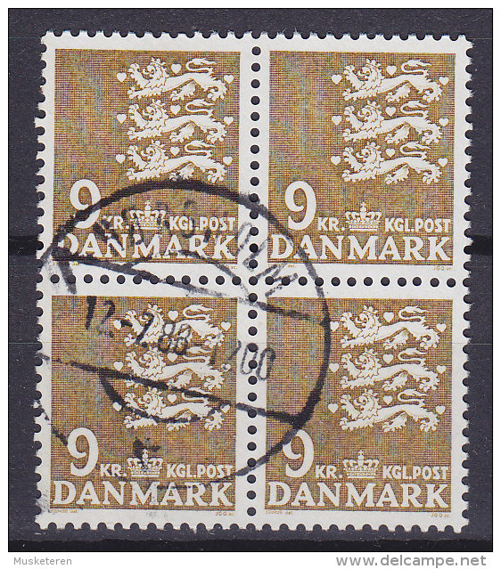 Denmark 1977 Mi. 652  9.00 Kr Small Arms Of State Kleines Reichswaffen Old Engraving 4-Block !! - Blocs-feuillets