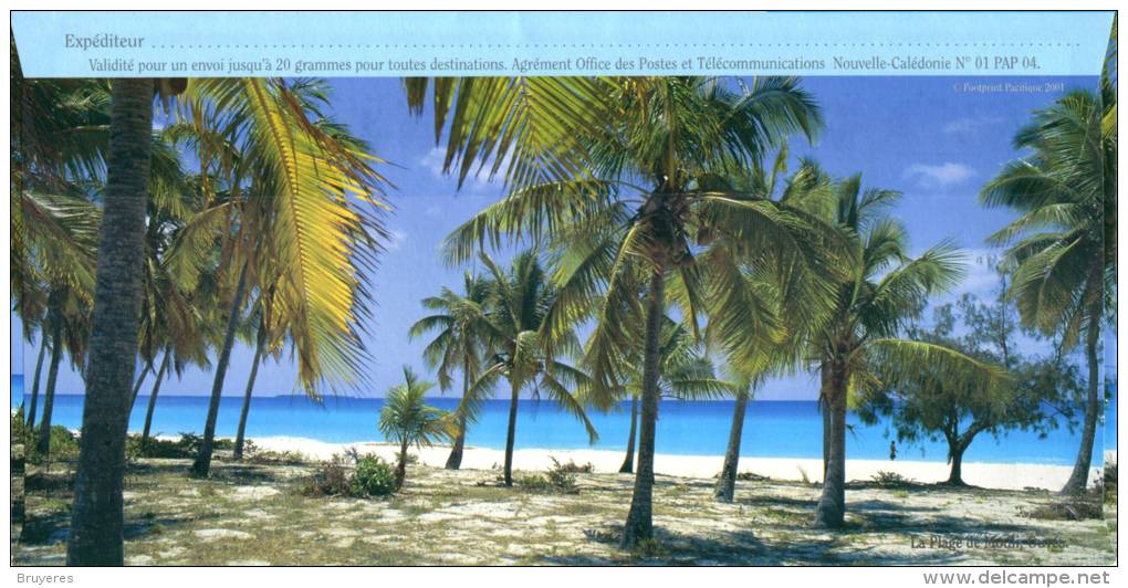 PAP De 2001 Avec Timbre Et Illust. "La Plage De Mouli" + Carte De Correspondance Assortie - Prêt-à-poster