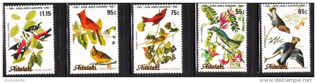 Aitutaki 1985 Audubon Birds 5v MNH - Aitutaki