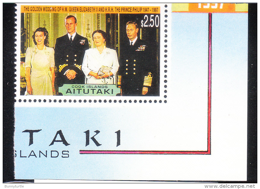 Aitutaki 1997 QE II & Prince Philips 50th Wedding Anniversary MNH - Aitutaki