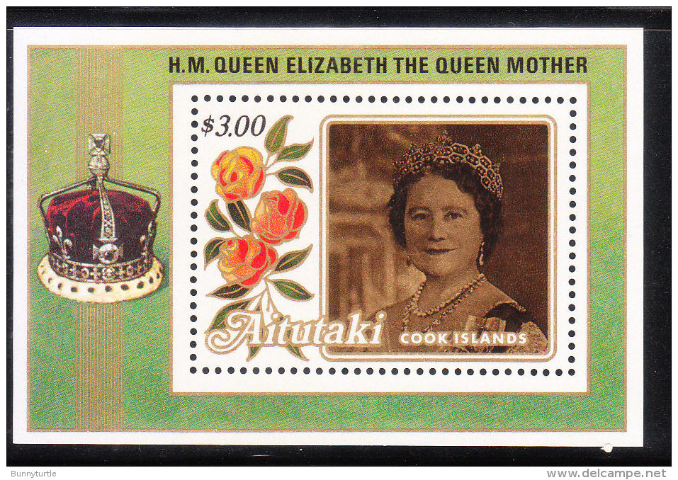 Aitutaki 1985-86 Queen Mother 85th Birthday S/S MNH - Aitutaki