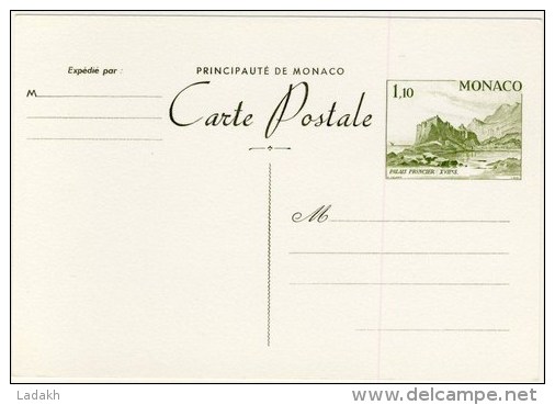 CARTE POSTALE NEUVE** ENTIER POSTAL   MONACO # PALAIS PRINCIER - Entiers Postaux