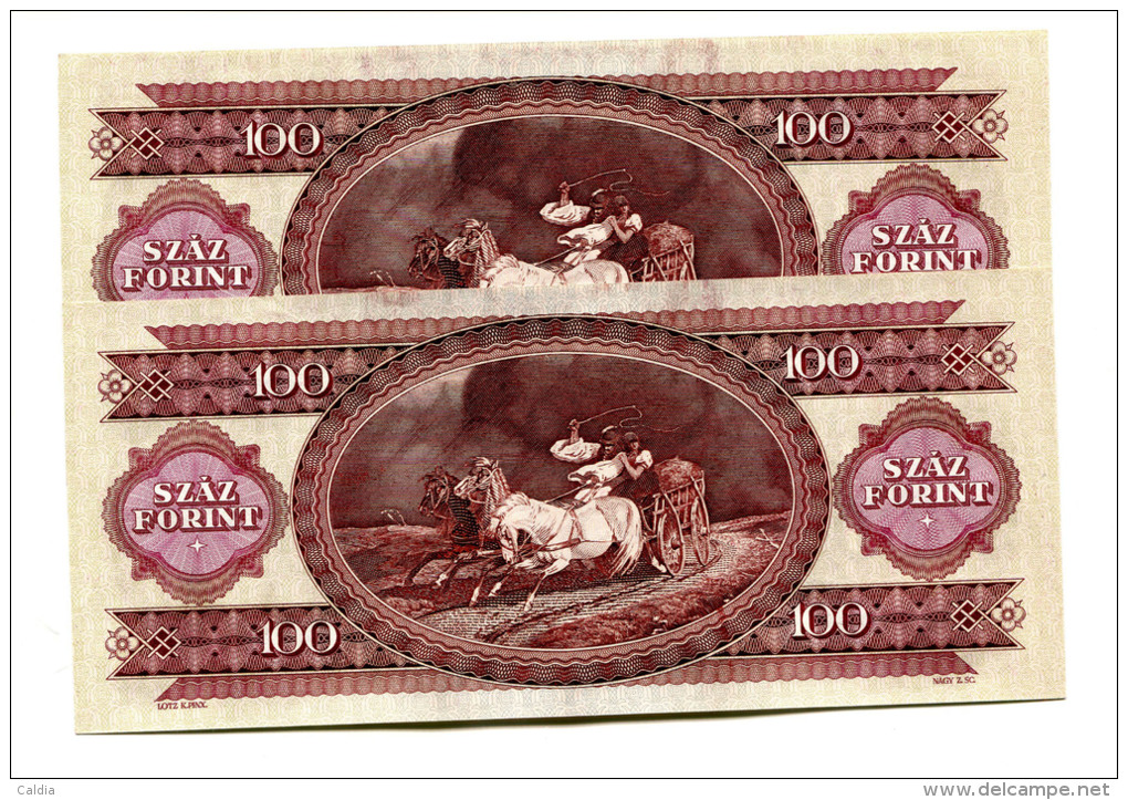 Hongrie Hungary Ungarn 100 Forint 1989 UNC - 2 Consecutives # 1 - Hungary