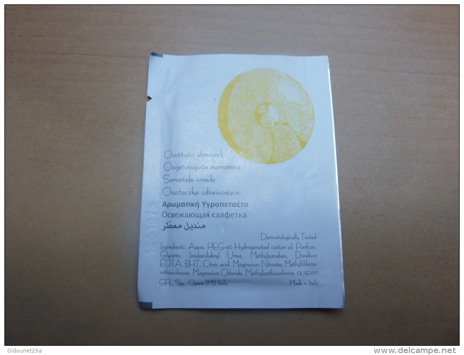 Serviette Rafraîchissante "Freshener / Rince Doigts / Erfrischungstuch" (citron) Type 3 - Other & Unclassified