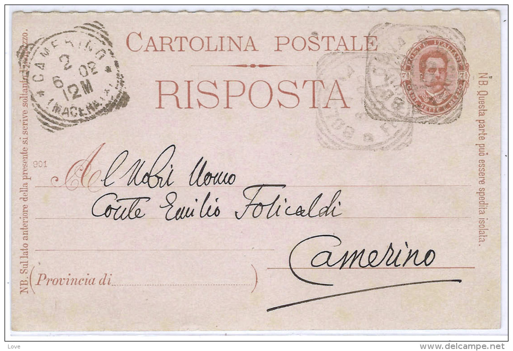 BOLOGNE (Italie) Entier Postal Réponse Obl. En 1902, Bon Texte Sur Les Ouvrages Anciens - Interi Postali