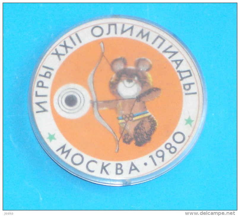 OLYMPIC GAMES 1980. Moscow  ARCHERY Very Large Badge Pin Tir à L´arc Tiro Al Arco Bogenschießen Tiro Con L´arco Tiro Com - Bogenschiessen