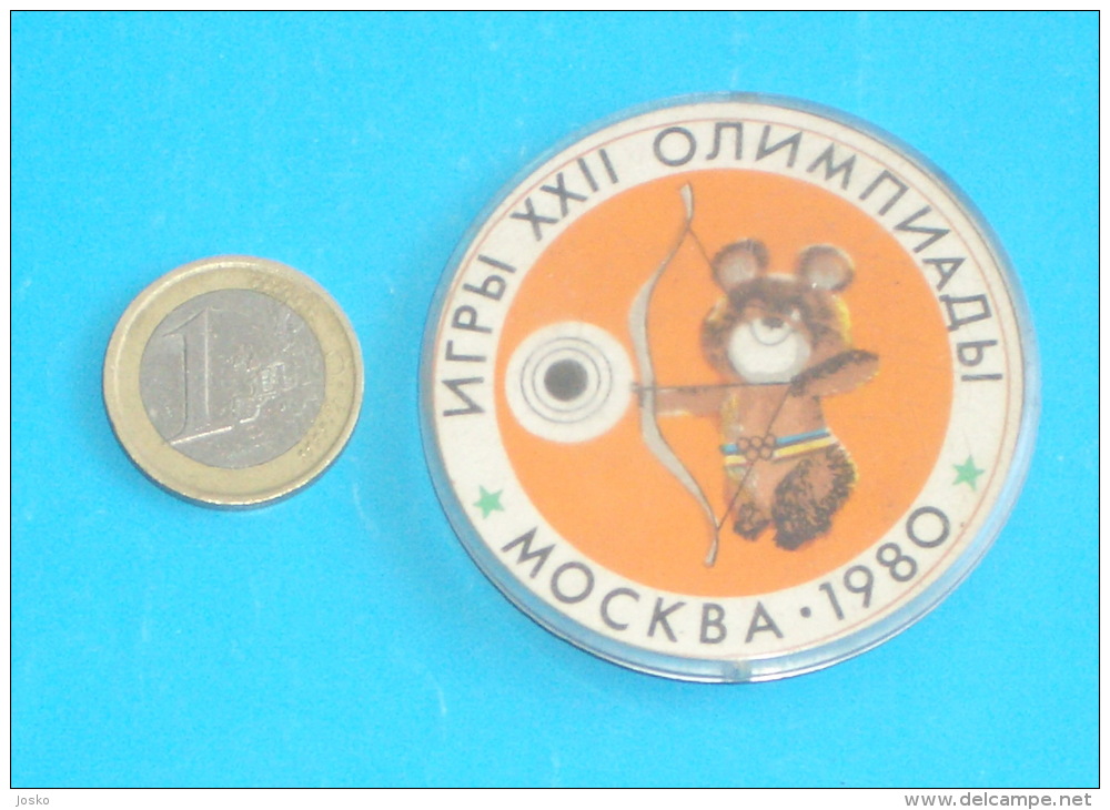 OLYMPIC GAMES 1980. Moscow  ARCHERY Very Large Badge Pin Tir à L´arc Tiro Al Arco Bogenschießen Tiro Con L´arco Tiro Com - Bogenschiessen