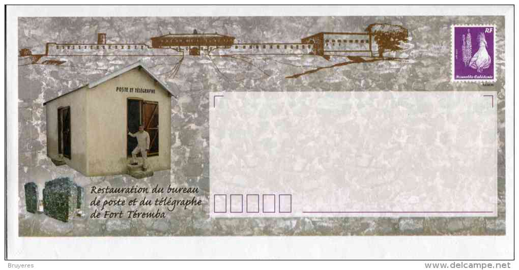 PAP De 2009 Avec Timbre "Cagou Violet Type Ramon" Et Illust. "Restauration Du Bureau De Poste De Fort Téremba" - Prêt-à-poster