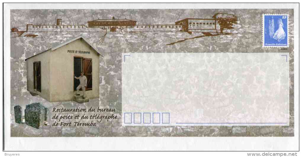 PAP De 2009 Avec Timbre "Cagou Bleu Type Ramon" Et Illust. "Restauration Du Bureau De Poste De Fort Téremba" - Prêt-à-poster