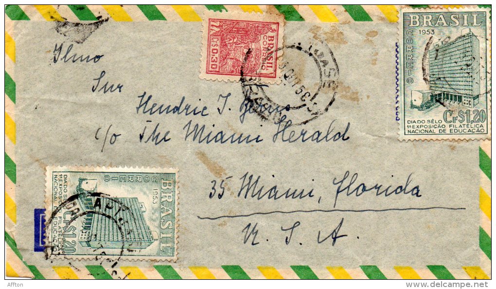 Brazil Old Cover Mailed To USA - Covers & Documents