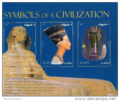 Egypt - 2004 - ( Treasures Of Egypt Booklet ) - Pharaohs - C.V. 50 US$ -- 22 Pages Include The Gold Stamp .. - Aegyptologie