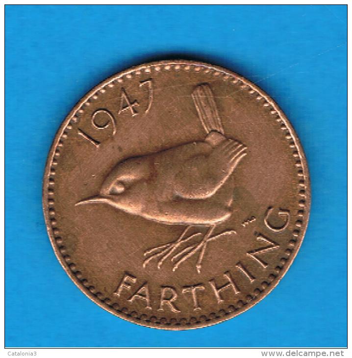 GRAN BRETAÑA - GREAT BRITAIN  - Farthing 1947  KM843 - B. 1 Farthing