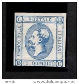 ITALY 15c. Imperf Definitive Issue (open C) 1863 Mounted Mint Cut Close At Base No Gum - Neufs