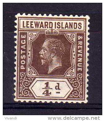 Leeward Islands - 1912 - ¼d Definitive - MH - Leeward  Islands