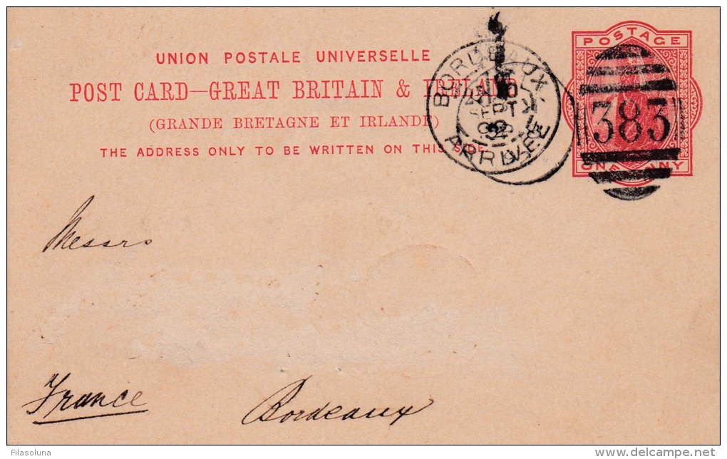 00819 Enteropostal De Bordeaux 1903 - Sonstige & Ohne Zuordnung