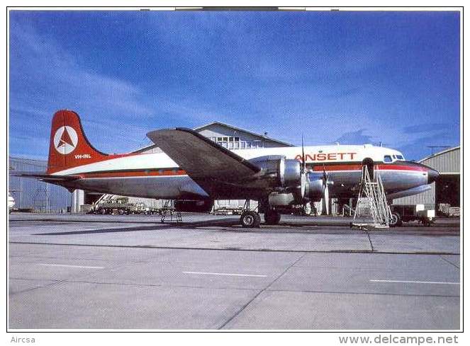 Aviation Postcard-WGA-038-ANSETT AIRLINES -Douglas DC-4 - 1946-....: Moderne