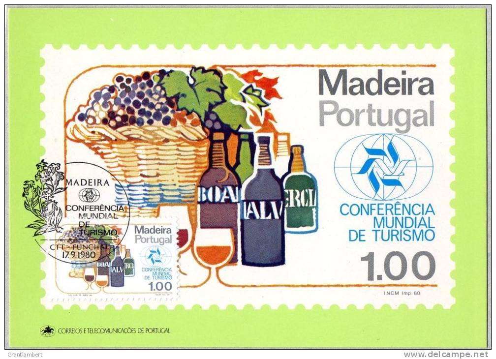 Portugal 1980 Madeira Tourism - Grapes &amp; Wine Maximum Card - Maximum Cards & Covers