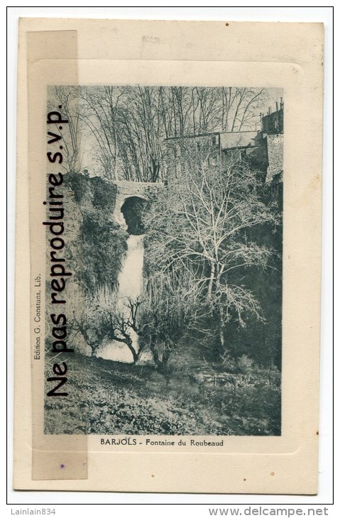 - BARJOLS - Fontaine Du Roubeaud, En 1911, Charmante, écrite,timbres,  TBE, Scans. - Barjols