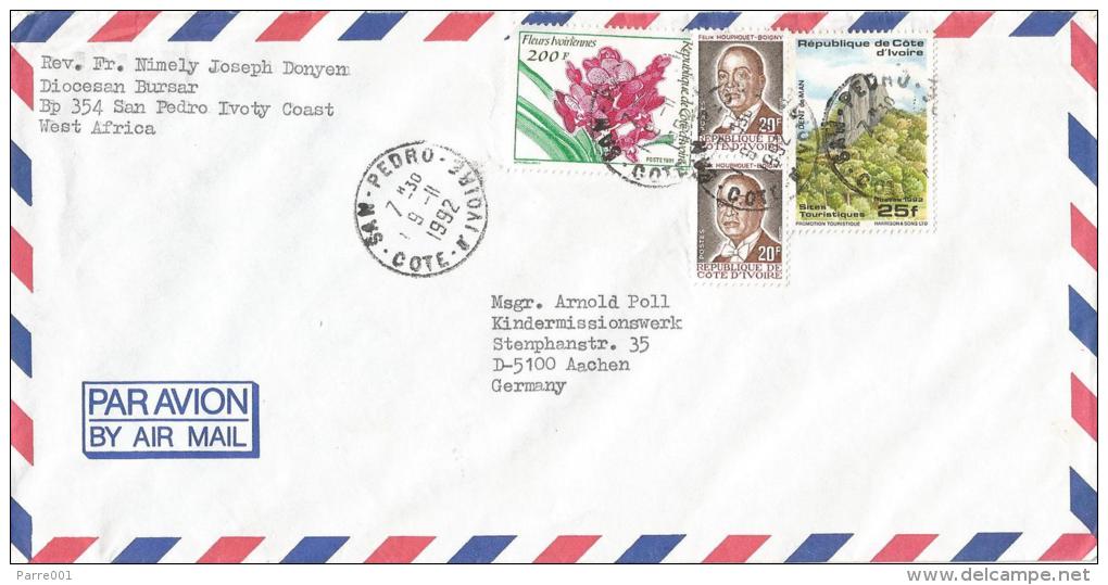 Ivory Coast Cote D´Ivoire Elfenbeinkuste 1992 Flower Michel 1082 Tourism Cover. Rare - Ivoorkust (1960-...)