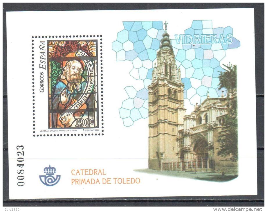 Spain 2004 Christmas Art  Stained Glass Window Mi Bl.143 MNH (**) - Blocs & Feuillets