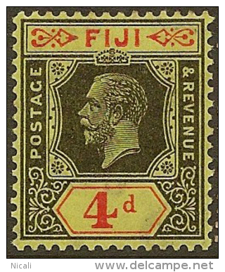 FIJI 1922 4d Black + Red/yell KGV SG 235 HM YY352 - Fiji (...-1970)